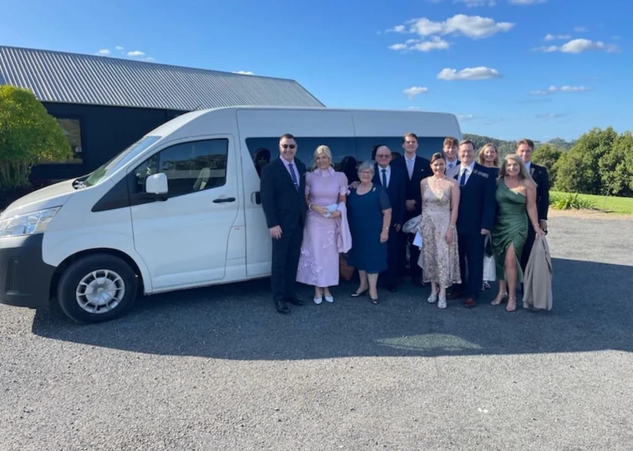 Wedding group transport to Byron Bay venue